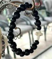 HOWLITE CROSS Beaded Bracelet TENDERNESS SEEK KNOWLEDGE