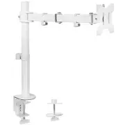 VIVO White Single Adjustable LCD Monitor Desk Mount Stand for 1 Screen up to 38"