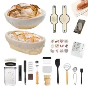Banneton Bread Proofing Basket, 38 Piece Baking Supplies with Sourdough Jar &...