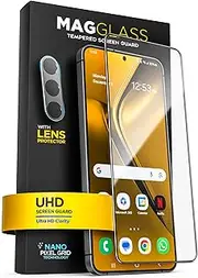 Magglass Designed for Samsung Galaxy S25 Tempered Glass Screen Protector [Fingerprint Compatible] with Camera Lens Guard (Applicator Included)