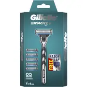 Gillette Mach3+ Razor Replacement Cartridges 1 handle 6 cartridges