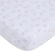 Disney Minnie Mouse Be Happy Pink & White Super Soft Fitted Crib Sheet, Pink, White