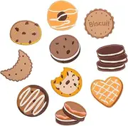 Veemoon 10pcs Cookie Embroidered Patches: Iron On Sew On DIY Applique for Clothing Backpacks Hats, Jackets Kids Accessories Decorative Repair Patches