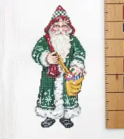 Sandra Gilmore once blue moon Hand painted Needlepoint Canvas Vintage Santa SC5