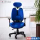 DonQuiXoTe｜韓國原裝黑框雙背透氣坐墊人體工學椅-海藍｜旗艦版|免運活動中