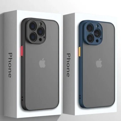 Shockproof Matte Back Case Cover For iPhone 14 Pro 13 12 11 Pro X Max Xs XR PLUS