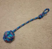 Monkey Fist Knot Rope Dog Toy Hand Made Ball Fetch 17" Inch Medium Large New