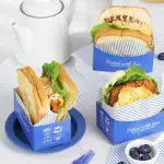 『MI烘培』三明治吐司包裝盒 每組5套 （含包裝盒 油紙）點心盒 外帶盒 野餐盒 漢堡 吐司
