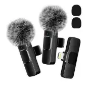 Wireless Lavalier Microphone Video Audio Recording Mic For iPhone Android Live