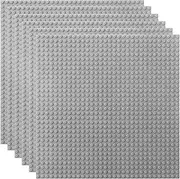 Lekebaby Baseplate 10"x10" Classic Building Board Large Base Plates 100% Compatible with All Major Brands, 6 Pack, Grey