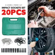 1/2" Drive Deep Impact Socket Set CR-V Steel Metric Sockets Long 20PCS 8-32MM