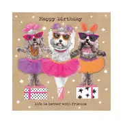 Hammond Gower Fancy Pants Happy Birthday Life with Friends Card - 15.5x15.5cm