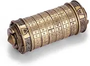 zolyet Retro Birthday Valentine Box Cylinder Lockbox Da Vinci Code habet Locks Copper Exquisite Edition