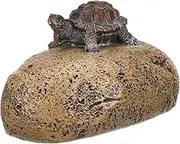 NULYLU Fake Rock Key Holder Disguised Outdoor Storage Box with Turtle Design Durable Construction for Garden Use Secure Key Hiding for Emergencies