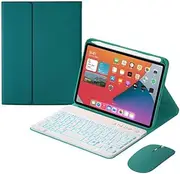 QYiiD Backlit Keyboard for iPad Mini 6th Generation, Backlit Keyboard Case Thin Slim Smart with Detachable Wireless Backlit Keyboard with Pencil Holder for iPad Mini 6 Keyboard Case 2021, DarkGreen