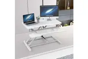 Advwin Sit Stand Desk Riser Height Adjustable w/Keyboard Tray White