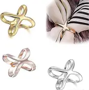 Scarf Clip Scarf Ring Wrap Clamp Silk Scarf Clasp ,3Pcs Scarf Rings Cross Hollow Scarf Buckle X-shaped Scarf Ring Buckle Simple silver/gold/rose