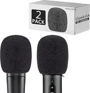 Geekria for Creators Foam Windscreen Compatible with Shure SM57-LCE, PGA81-LC Microphone Antipop Windshield, Mic Wind Cover, Sponge Foam Filter (Black / 2 Pack)