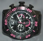 Invicta Men's Pro Diver Chronograph Black Dial Black Genuine Leather Watch 20049