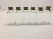 24x Craft Small Mini Tiny Clear Glass Bottles Jar w Cork lid Craft Organize