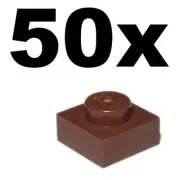 NEW LEGO - PLATES - 1 x 1 - Brown Reddish plate x 50 - 1x1