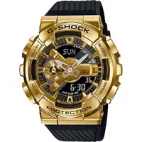 在飛比找森森購物網優惠-CASIO 卡西歐 G-SHOCK 重金屬工業風雙顯錶-黑金