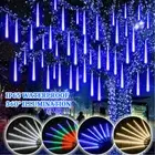 Xmas LED Meteor Shower Lights Curtain Snow Christmas Outdoor Garden Party Decor