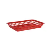 Coney Island Rectangular Basket Plastic Red 300x215mm Food Cafe Chips
