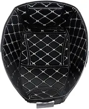 Yurefax Motorcycle PU Leather, for Seat, Bucket Pad Nmax Rear Trunk Cargo Liner Protector Accessories NMAX 155 Nmax155 2016-2020 Motorcycle Storage Box Liner(Black Black Color)