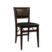 Pemberly Row 18" Pad Folding Stool in Espresso (Set of 2)