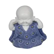 16cm Wise Buddha / Monk with Blue Dress and Gems Ornament