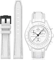[BONACE] Bands for Moonswatch Watch,Curved SIlicone Strap Compatible with Omega X Swatch 20mm Watch,Swatch Omega Moonswatch Speedmaster Watch Replacement No Gap Strap Men Women