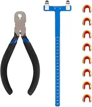 Lyaciomn Bow String Nocking Points Set with T Square Ruler Nocking Buckle Pliers and 8pcs Nocking Buckle Set, Blue