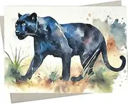 Whitman and Daughter Black Panther Birthday Card (1 Premium Card, 5X7 Inch) panther note card blank for every occasion like vacation thank you, miss you - 1142