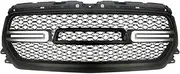 CARLOPQ Car Grille Compatible for Dodge Ram 1500 2019 2020 2021 2021 2022 2023 Matte Black,Car Front Bumper Hood Mesh Grill(No LED)