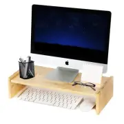Solid Wood Monitor Stand Riser, Monitor Riser with 2 Adjustable Height, 15.8 ...