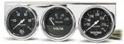 Auto Meter Auto gage Three-Gauge Chrome Console 2-5/8" Mechanical Oil Water Volt