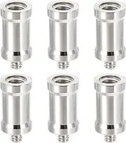 uxcell Camera Spigot Screws Converter 3/8" to 1/4" Female to Male, 6 Pack Tripod Screws Adapter Spigot Stud for Light Stand Hot Shoe Cold Shoe Adapter Ball Head Flash, Silver