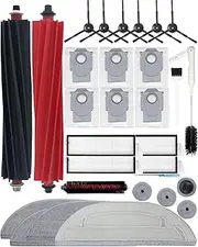 [Yivy] 30 Pcs Accessory Kit for Roborock S8 Maxv Ultra Robot Vacuum Cleaner, S8 Max Ultra Replacement Parts: 2 Main Brush, 6 Side Brushes, 4 HEPA Filters, 4+4 Wipes, 6 Dust Bags