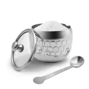 Stainless Steel And Sugar Bowl Coffee Seasoning Jar Condiment Pot Spice Contaer