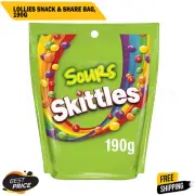 Sours Chewy Lollies Snack & Share Bag, 190g- AU