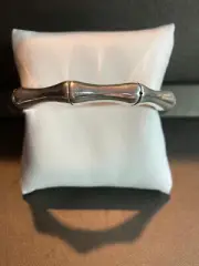 STERLING SILVER HOLLOW BANGLE BRACELET
