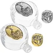 BATHVEVE 2pcs Decorative Holy Water Bottles Catholic Baptism Perfume Glass Container Elegant Embossed Pattern Portable Blessing Water Bottle