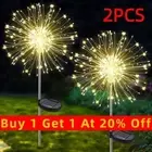 2X Warm LED Solar Power Firework Lights Decoration Garden Outdoor Lamp AU New