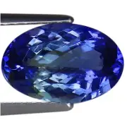 2.58 Ct AA+ Natural D Block Tanzanite Gemstone Medium Plus Green Violet Oval Cut