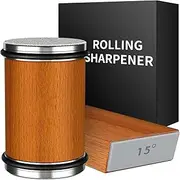 [Zholp] Rolling Knife Sharpener Kit, Roller Knife Sharpener with Diamonds and Ceramic Discs, Industrial Diamond Kitchen Knife Stone Set for Steel of Any Hardness and Two Grinding Angles of 15° and 20°