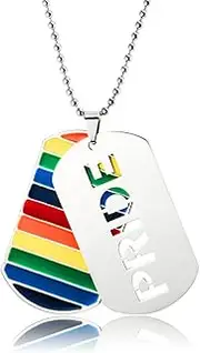[Siopue] Pride Necklace for Women Men Gay Pride Stuff for Teens Rainbow Necklace for Girls Boys LGBT Gifts for Him Her Lesbian Gifts for Women