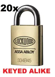 20 x Lockwood Padlocks Keyed Alike keys High Security Padlock 334B45/119/5K