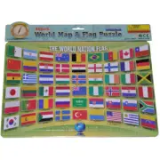 NEW 48 Pc JIGSAW World FLAGS Children Puzzle PRESCHOOL Educational Geography Toy