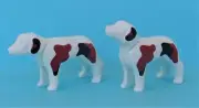 Playmobil 2 x White with Black & Reddish Beagle Dogs New